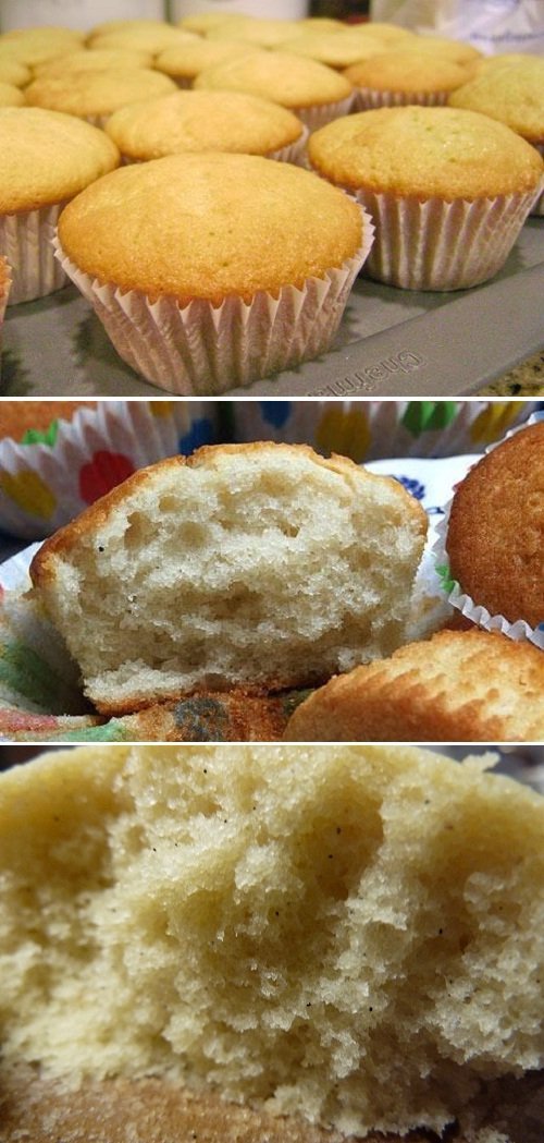 Cupcake com massa de baunilha
