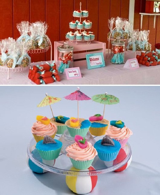 Decoração com cupcake no suporte